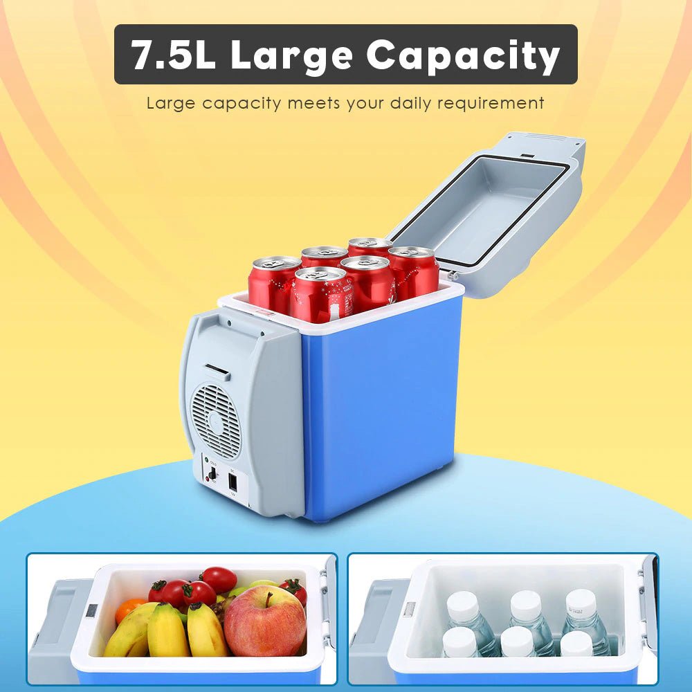 Car Icebox 7.5L Dual Function Mini Car Refrigerator Food and Beverage Cooler and Warmer