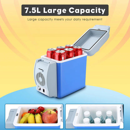 Car Icebox 7.5L Dual Function Mini Car Refrigerator Food and Beverage Cooler and Warmer