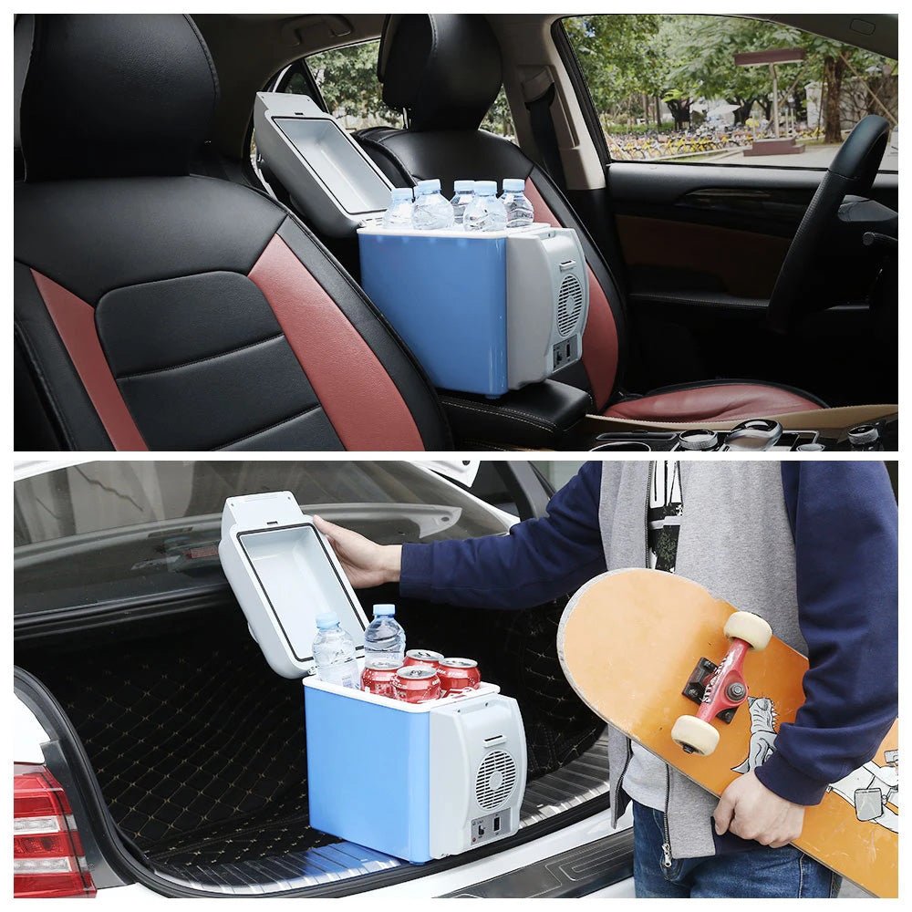 Car Icebox 7.5L Dual Function Mini Car Refrigerator Food and Beverage Cooler and Warmer