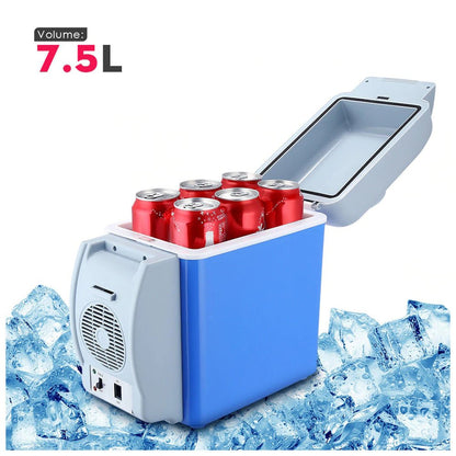 Car Icebox 7.5L Dual Function Mini Car Refrigerator Food and Beverage Cooler and Warmer