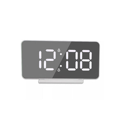 CRONY 0S-002 LED Clock Digital Clock Student Makeup Mirror Smart Electronic Bedside Alarm Clock Watch Calendar - Edragonmall.com