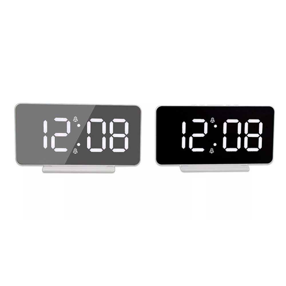 CRONY 0S-002 LED Clock Digital Clock Student Makeup Mirror Smart Electronic Bedside Alarm Clock Watch Calendar - Edragonmall.com