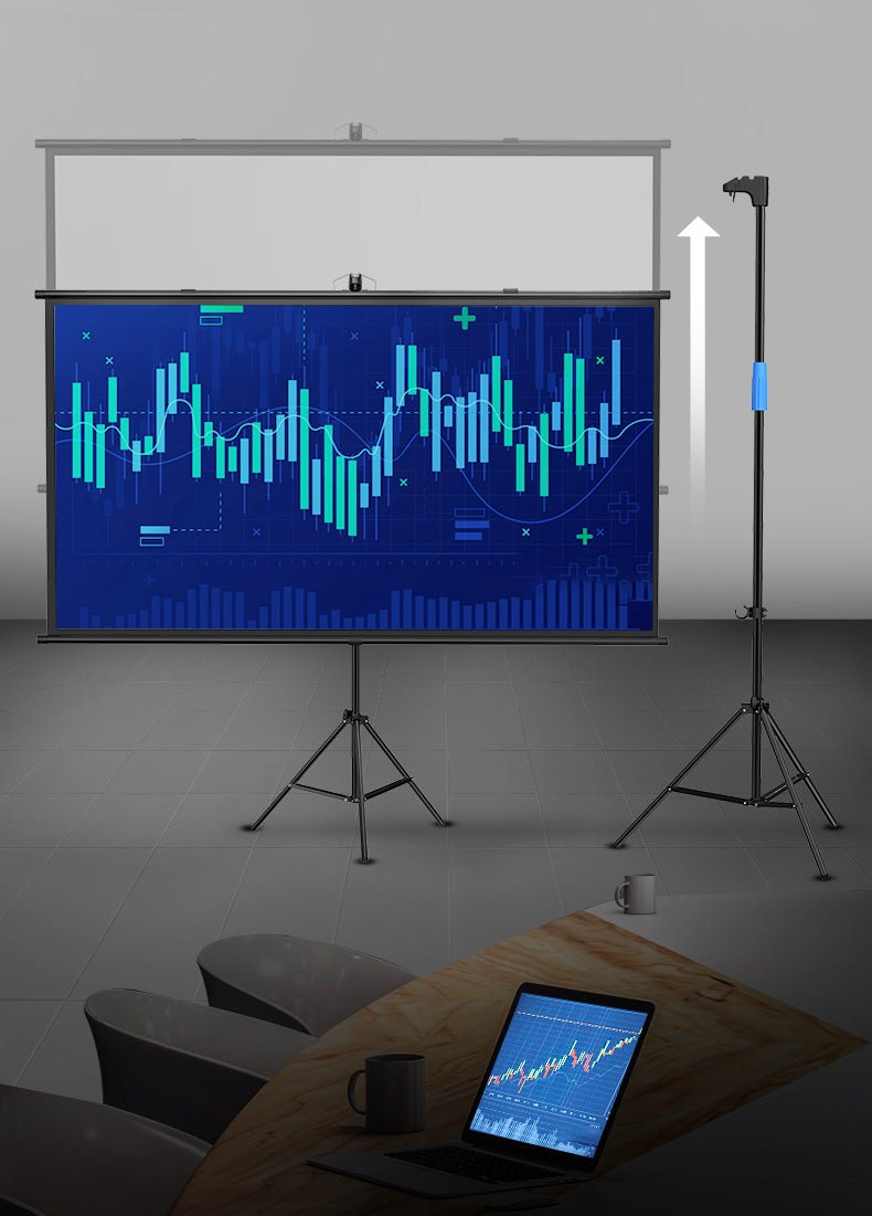 CRONY 100”projector screen with stand Portable Foldable Projection Movie Screen Fabric - Edragonmall.com