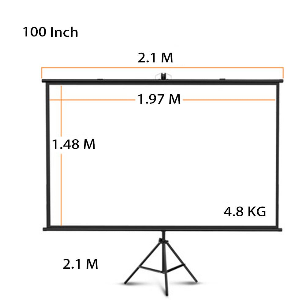 CRONY 100”projector screen with stand Portable Foldable Projection Movie Screen Fabric - Edragonmall.com