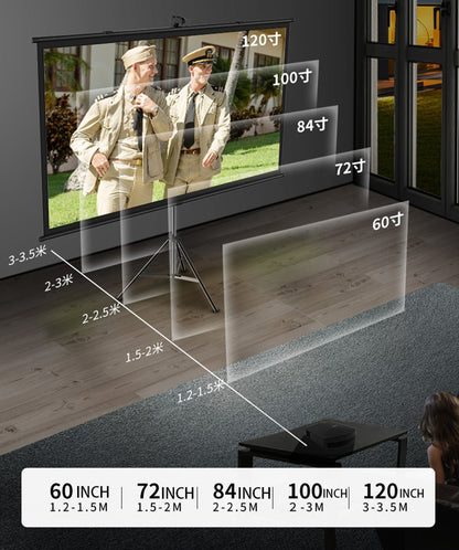 CRONY 100”projector screen with stand Portable Foldable Projection Movie Screen Fabric - Edragonmall.com