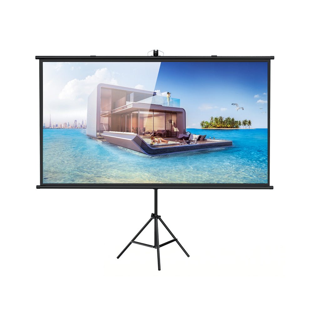 CRONY 100”projector screen with stand Portable Foldable Projection Mov ...