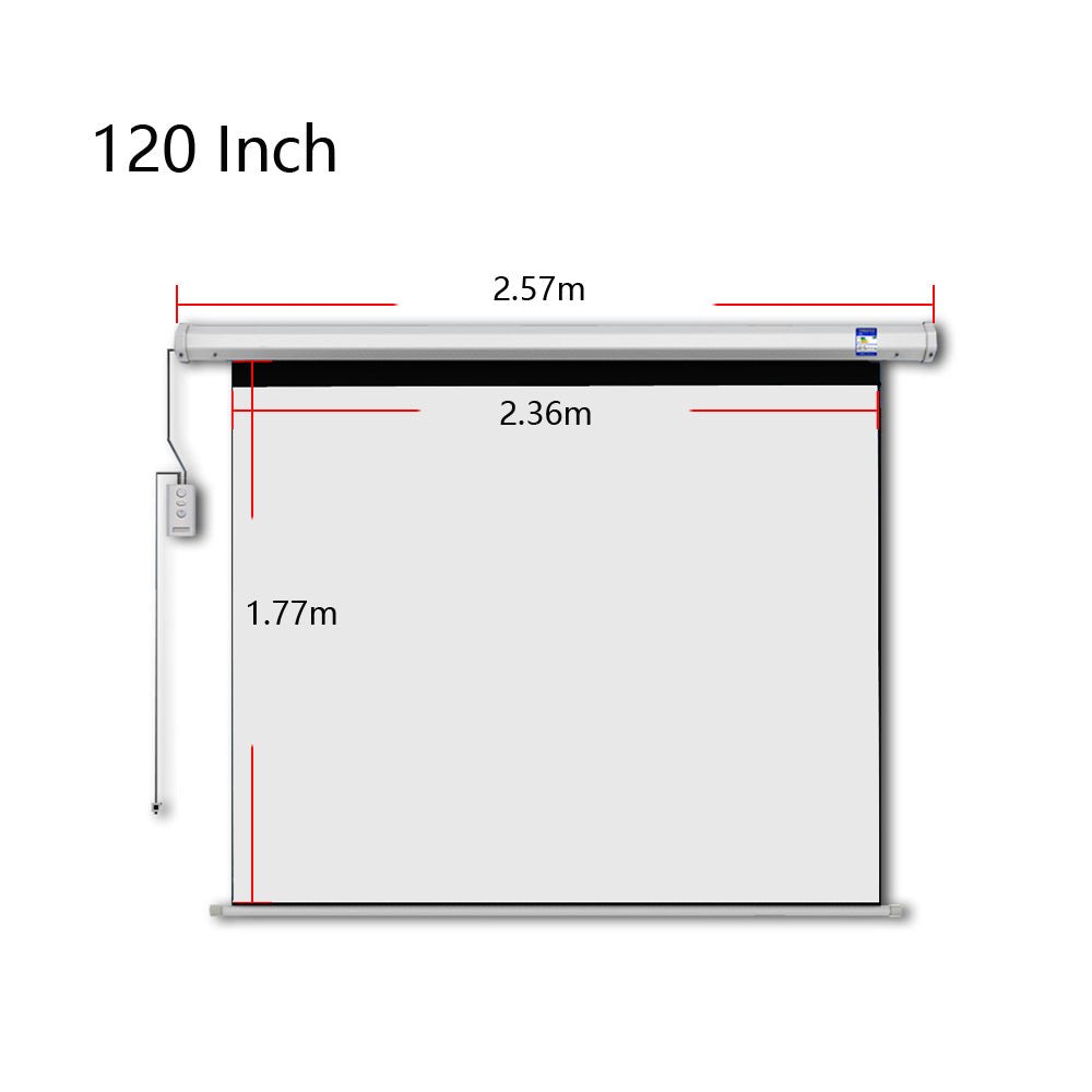 CRONY 120 Inch 4:3 Projection Screen Home Automatic Lifting HD Projection Screen Wall Hanging Screen Electric Remote Control Projection Screen - Edragonmall.com