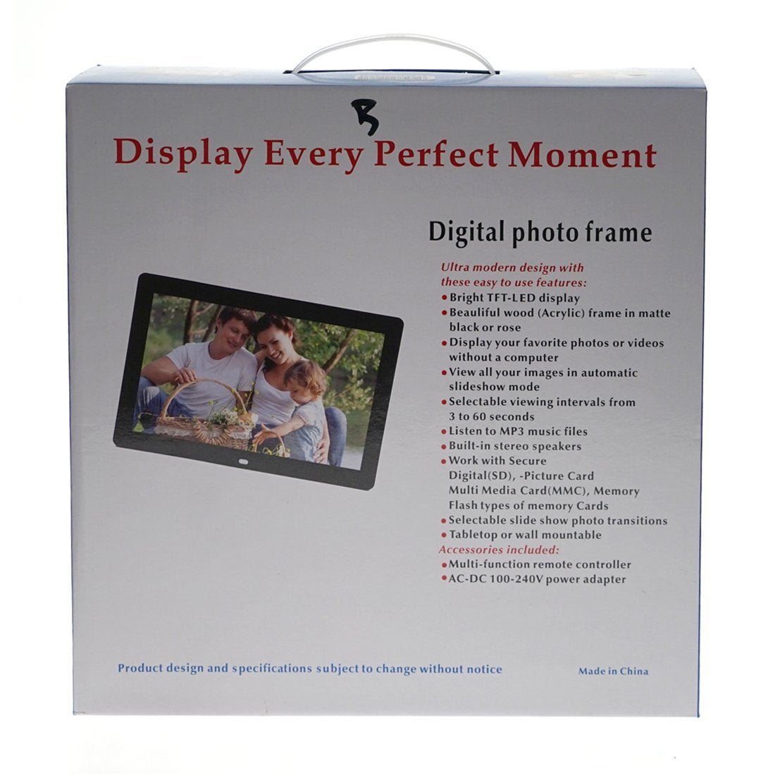 CRONY 12inch Photo Frame HD Digital Picture Frame Supports Music, Video & Film | Black - Edragonmall.com