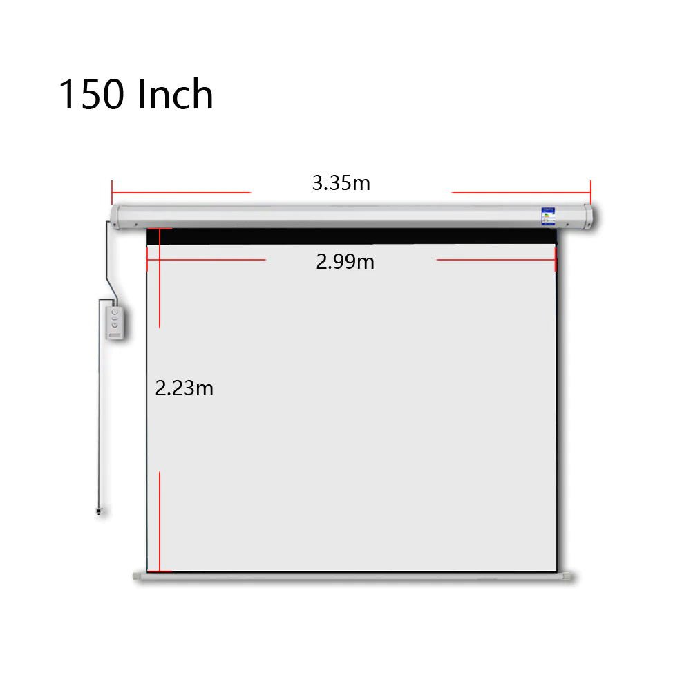 CRONY 150 Inch 4:3 Projection Screen Home Automatic Lifting HD Projection Screen Wall Hanging Screen Electric Remote Control Projection Screen - Edragonmall.com