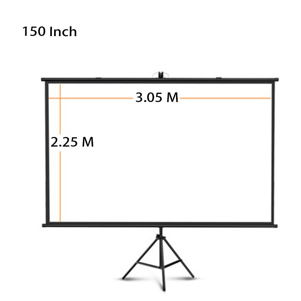 CRONY 150”projector screen with stand Portable Foldable Projection Movie Screen Fabric - Edragonmall.com