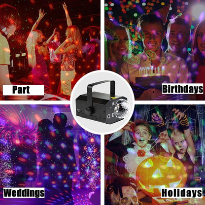 CRONY 16 patterns led laser magic ball light RGB DJ Disco projector with remote control indoor party laser light - Edragonmall.com