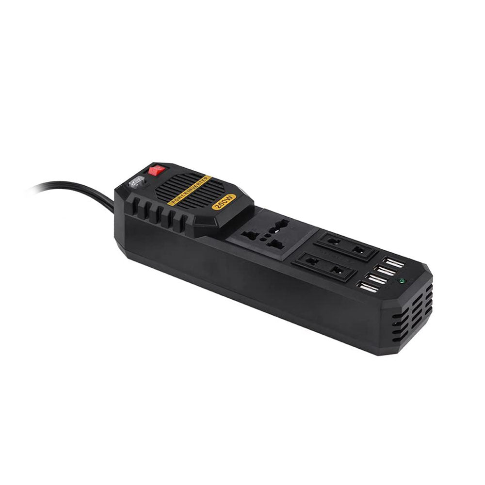 CRONY 200W Inverter with 4 USB DC 12V to AC 220V Car Power Inverter with 4 USB Port Cigarette Lighter - Edragonmall.com