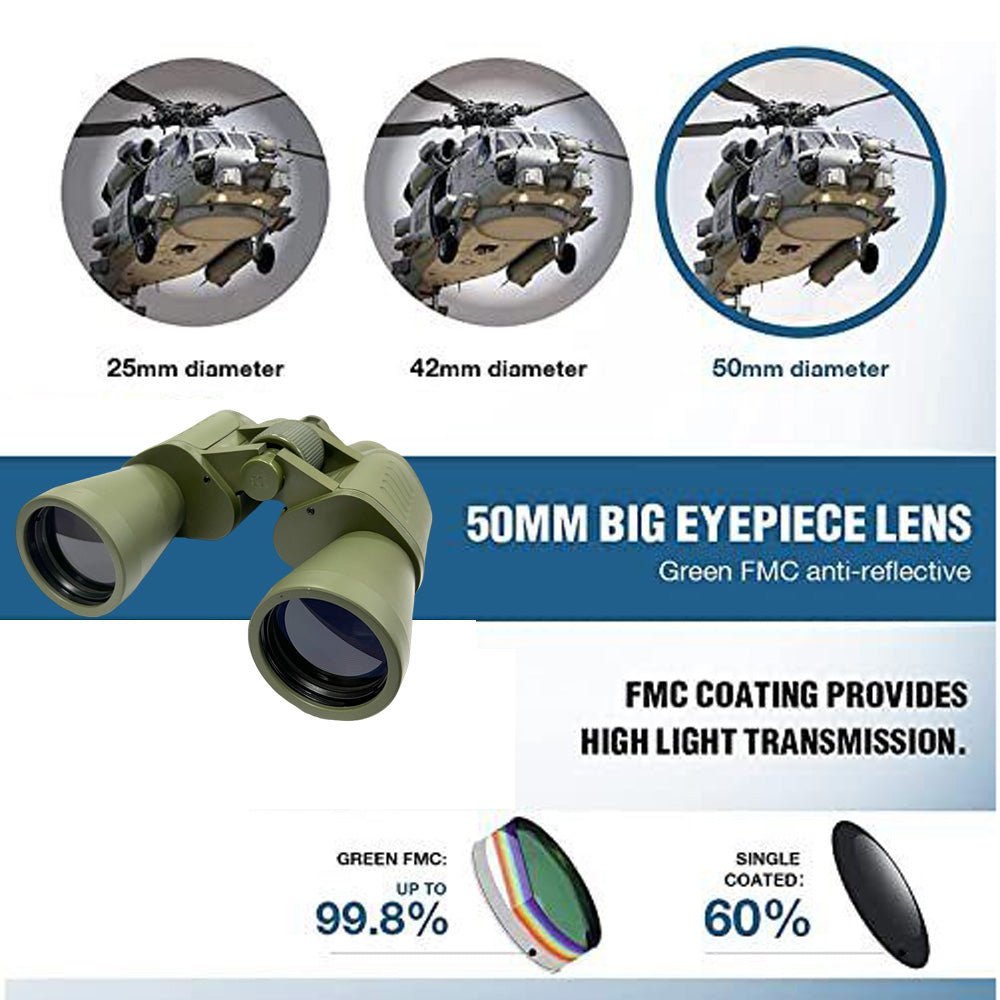 CRONY 20*50 Army green Binocular 20x50 Binoculars Compact Waterproof Tactical Binoculars - Edragonmall.com