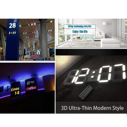 CRONY 3D-6608 Clock Intelligent Three-Dimensional Remote Control Light Multi-Function Wall Clock - Edragonmall.com