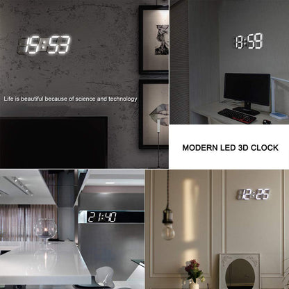 CRONY 3D-6608 Clock Intelligent Three-Dimensional Remote Control Light Multi-Function Wall Clock - Edragonmall.com