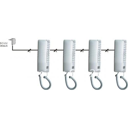 Crony 4-Way Intercom Audio Doorphone Loudly Clear Voice Doorbell Kit Easy to Install -RL-0004 - Edragonmall.com