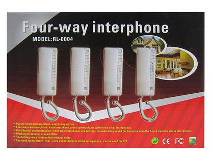 Crony 4-Way Intercom Audio Doorphone Loudly Clear Voice Doorbell Kit Easy to Install -RL-0004 - Edragonmall.com