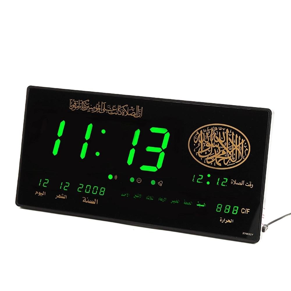 CRONY 4622y AZAN Clock indoor custom made memory decoration remote control alarm clock LED clock - Edragonmall.com