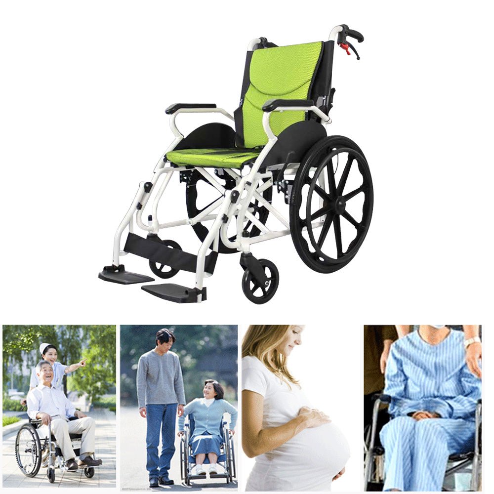 CRONY 6012-20 Hand-pushed Collapsible wheelchair With toilet Convenient four-brake folding wheelchair - Edragonmall.com