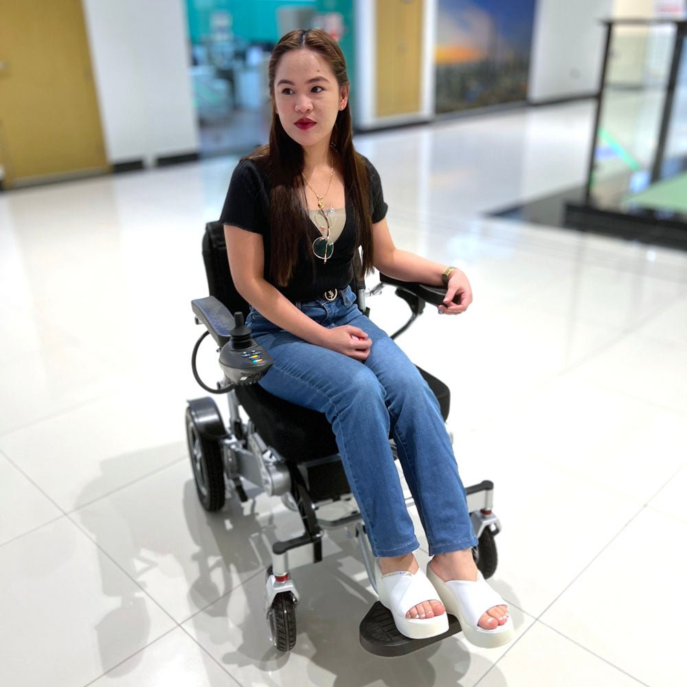 CRONY 6012 Remote control folding electric wheelchair Remote Control Electric Chair Scooter Foldable Disabled Travel Electric Wheelchair - Edragonmall.com