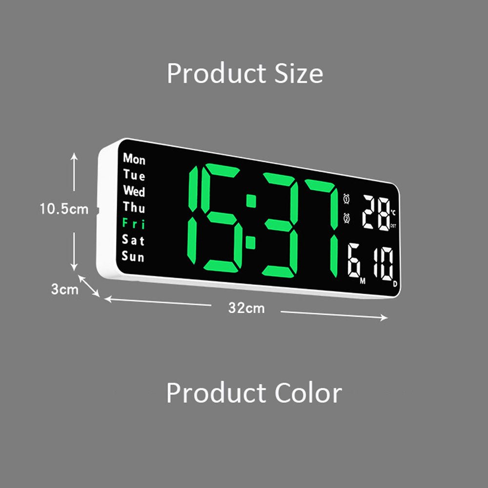 CRONY 6629 Electronic Clock LED Alarm clock Remote Control Digital Electronic Wall Clock Display Temperature week and calendar - Edragonmall.com