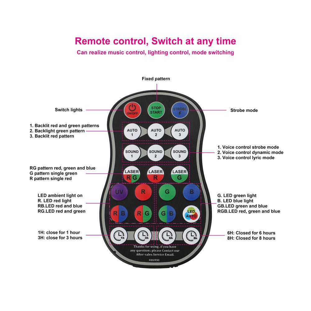 CRONY  8 holes red/green laser with RGB +UV LED light LED Stage Effect Lighting with Remote Controller