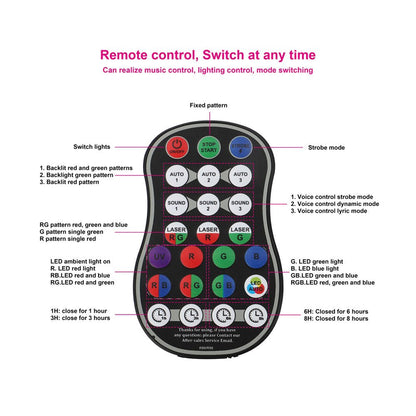 CRONY  8 holes red/green laser with RGB +UV LED light LED Stage Effect Lighting with Remote Controller