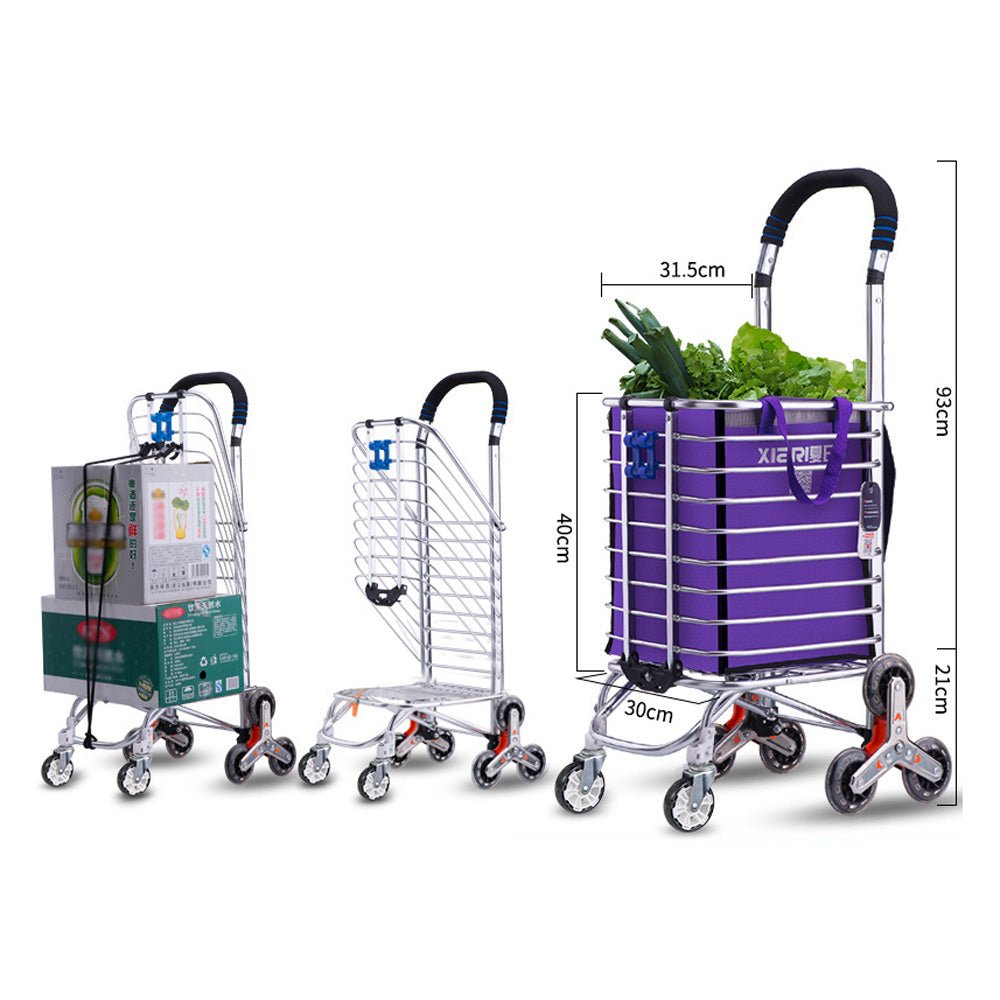 CRONY 8 Wheels Dual Purpose Shopping Cart Wheels Dual Purpose Shopping Cart Lightweight Shopping Trolley Bag With Seat - Edragonmall.com