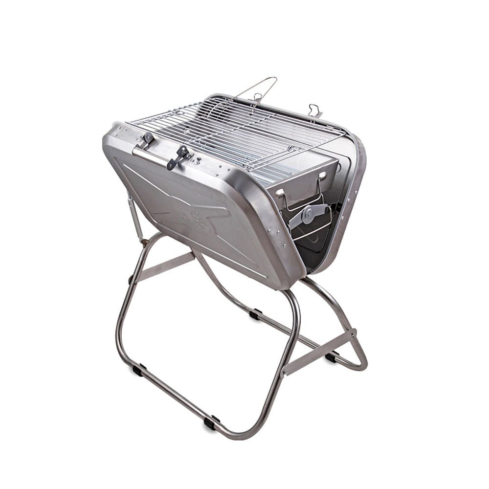 CRONY 8828 Portable grill Folding Stainless Steel Commercial Portable Outdoor Camping Charcoal Bbq Grill - Edragonmall.com