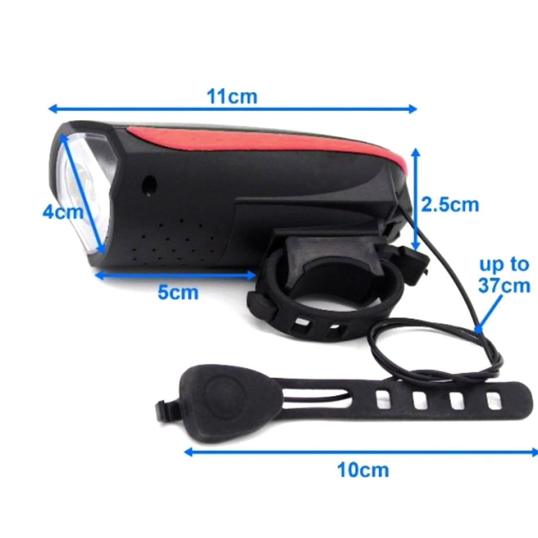 CRONY Accessories Scooter lamp + horn Bicycle e-Scooter LED Head Light Super Horn Electronic Bell Lamp Water Resistant - Edragonmall.com