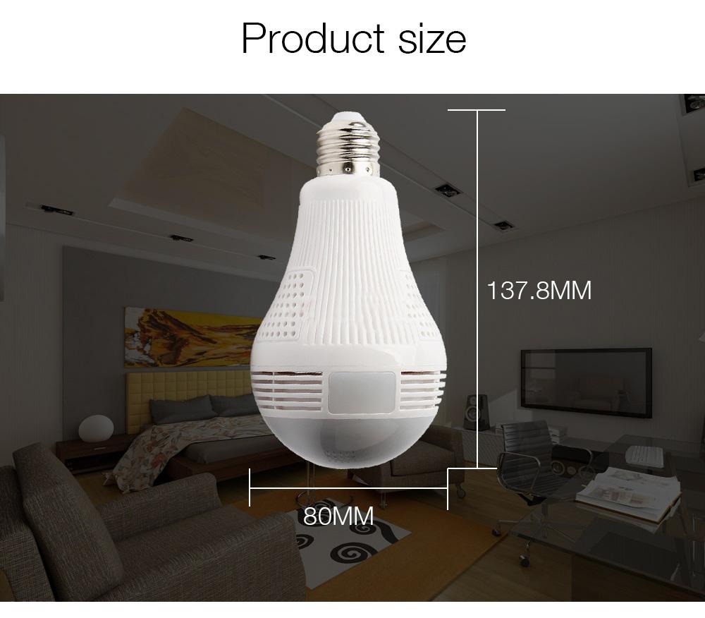 CRONY B13-I-V2 Wi-Fi Globe Panoramic 960p Wireless Panoramic Ip 3d Vr Camera Wifi Bulb Light Fisheye Surveillance - Edragonmall.com