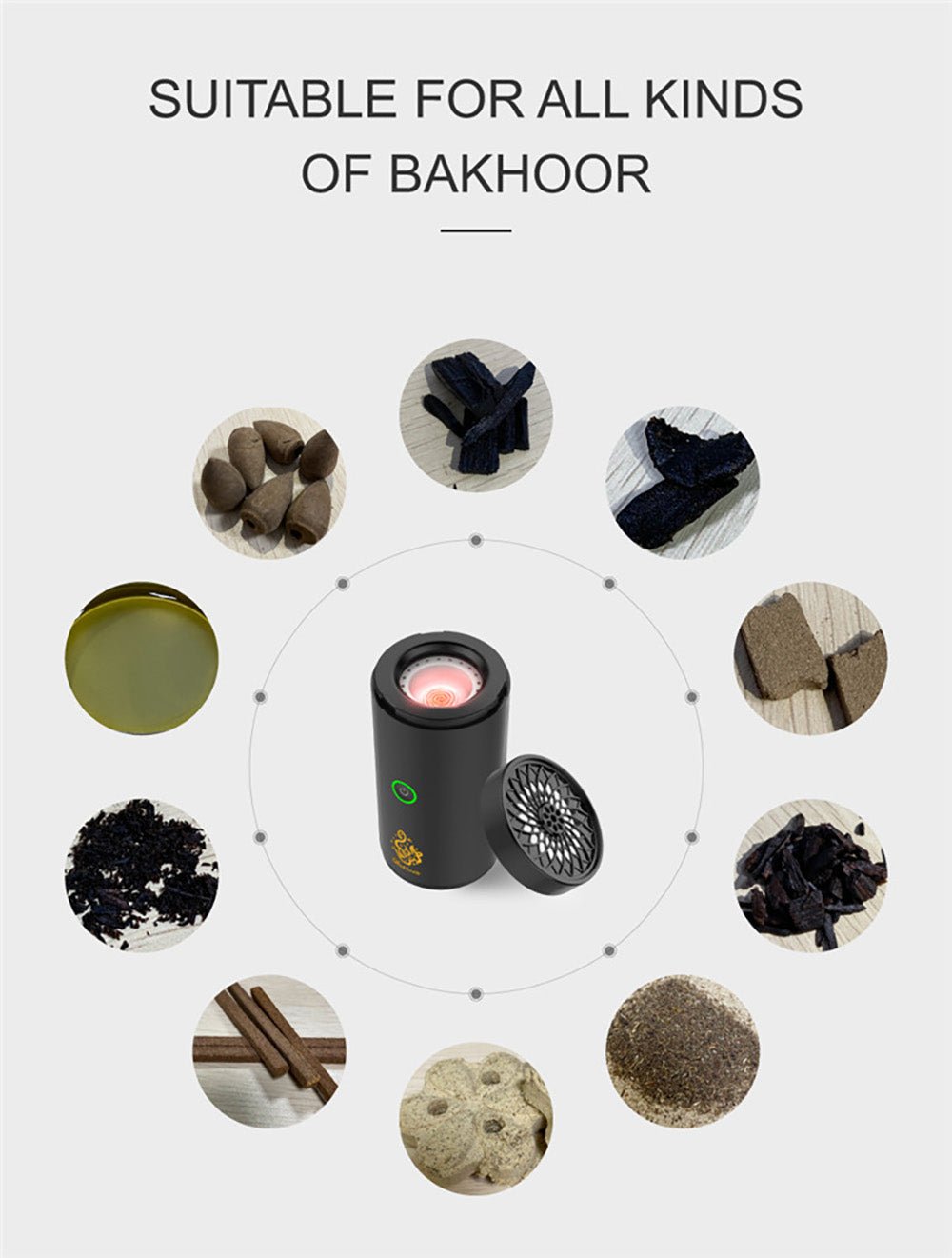 Crony B50 Car Bukhoor Usb Type-C Power Bakhoor Rechargeable | Rose gold - Edragonmall.com