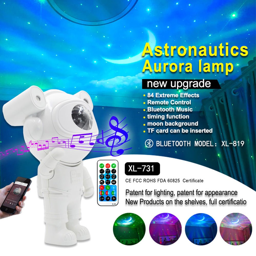 CRONY BT Astronaut projection light Sky Moon Star Night Light Projection Lamp Galaxy Astronaut Projector with Bluetooth Speaker - Edragonmall.com