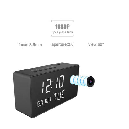 CRONY C1 Tuya App clock 1080P HD Wireless Camera APP Smart WIFI Wireless Motion Detection Hidden Alarm Clock Camera 1080P - Edragonmall.com