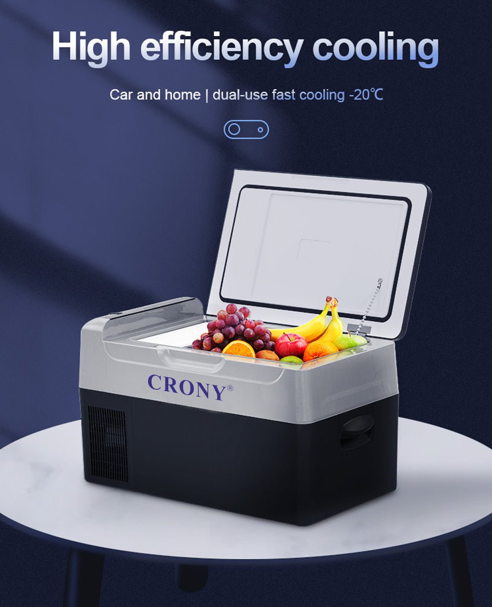 CRONY Car Refrigerator 22L/C22 Custom fridge small car fridge freezers refrigerator outdoor 12v compressor fridge - Edragonmall.com