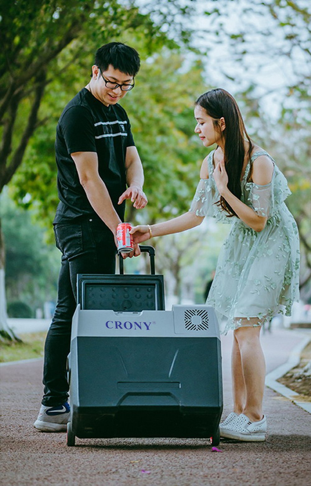 CRONY Car Refrigerator 50L ECX50 Lithium Battary Truck Portable Freezer Cooler AC/DC Compressor Fridge - Edragonmall.com