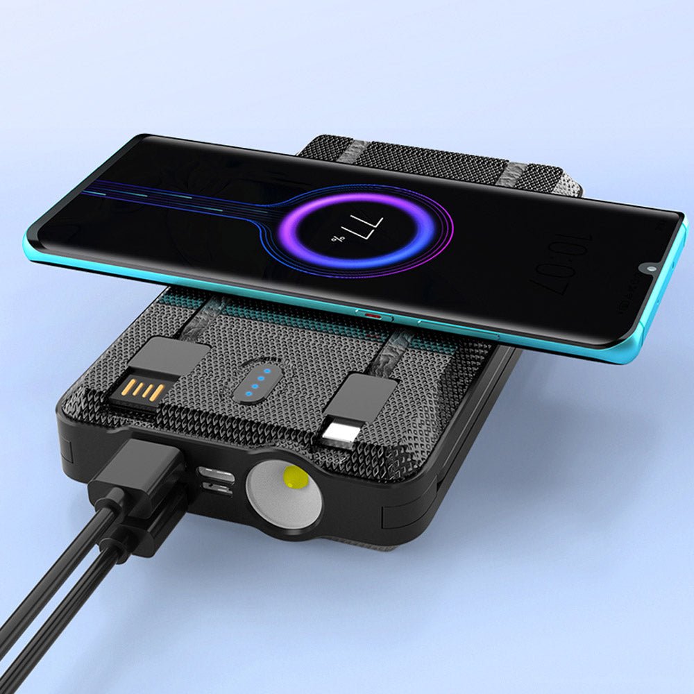 CRONY CN-158 Solar Wireless Charging With Cord Mobile Power Bank self-contained line charging treasure for outdoor - Edragonmall.com