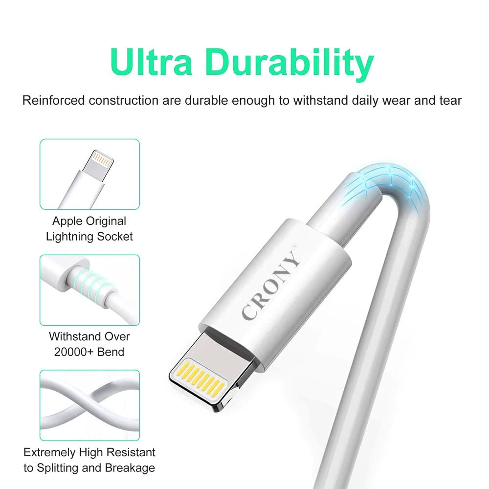 CRONY CR-001 Support Quick Charge&Data C-Lighting Cable 3A - Edragonmall.com