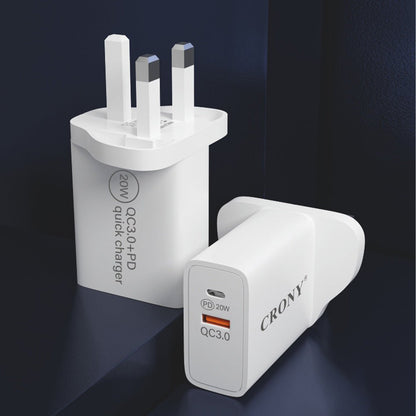 CRONY CR-004 PD20W+QC3.0 Fast Charger - Edragonmall.com