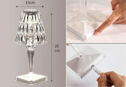 CRONY Diamond lamp 16 color RGB touch color + remote and recharge Crystal Diamond Table Lamp - Edragonmall.com