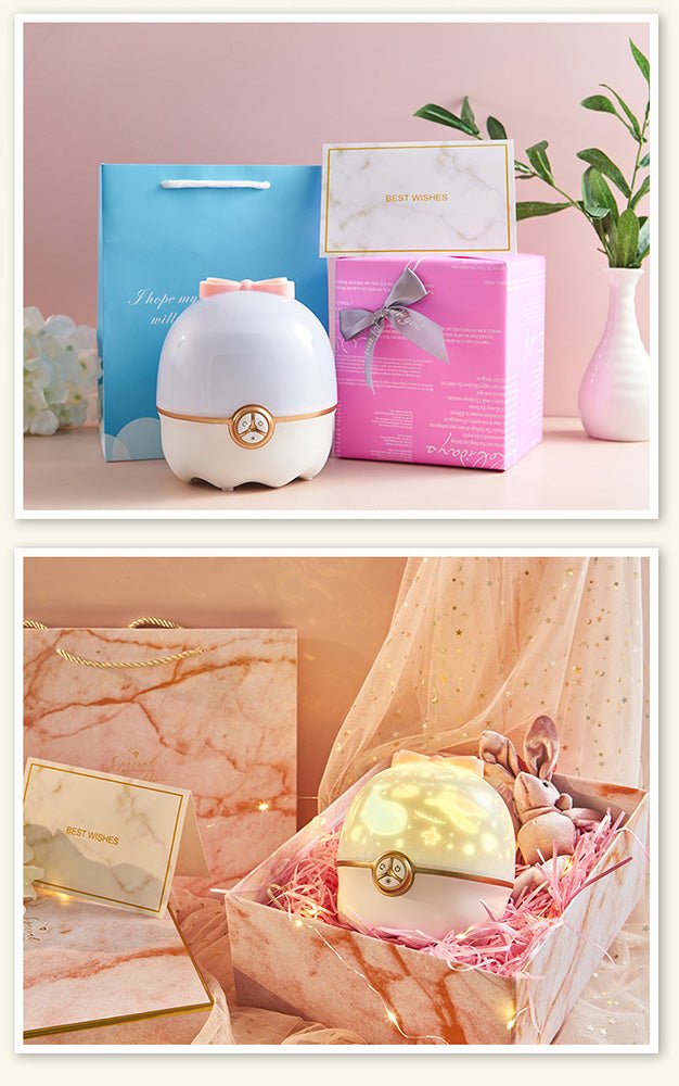 CRONY Dream Bowknot 8 Kinds Of Pattern Projector Lamp Night Light - Edragonmall.com