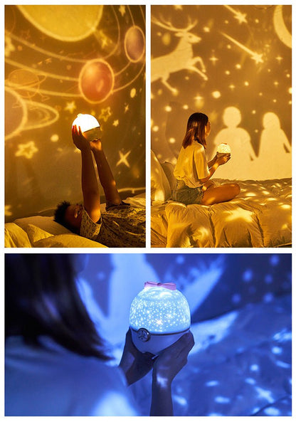 CRONY Dream Bowknot 8 Kinds Of Pattern Projector Lamp Night Light - Edragonmall.com