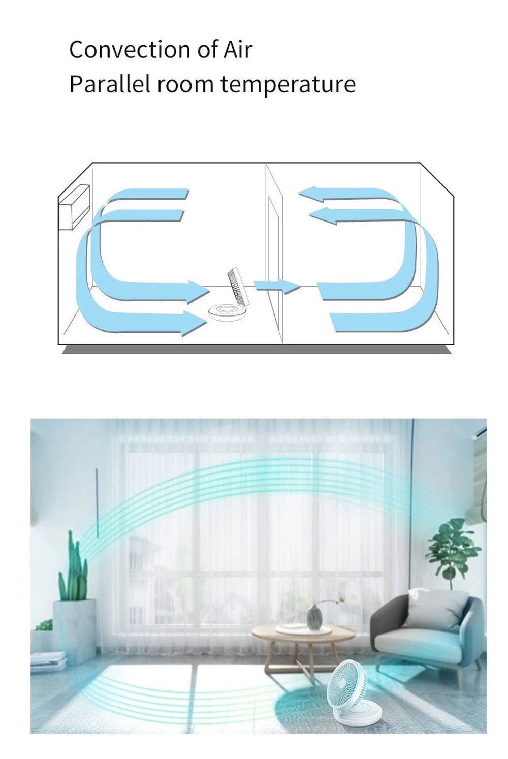 CRONY E808 Suspension circulation comfortable fan Eco-system Night Light Touch Control 4 Wind Speed - Edragonmall.com