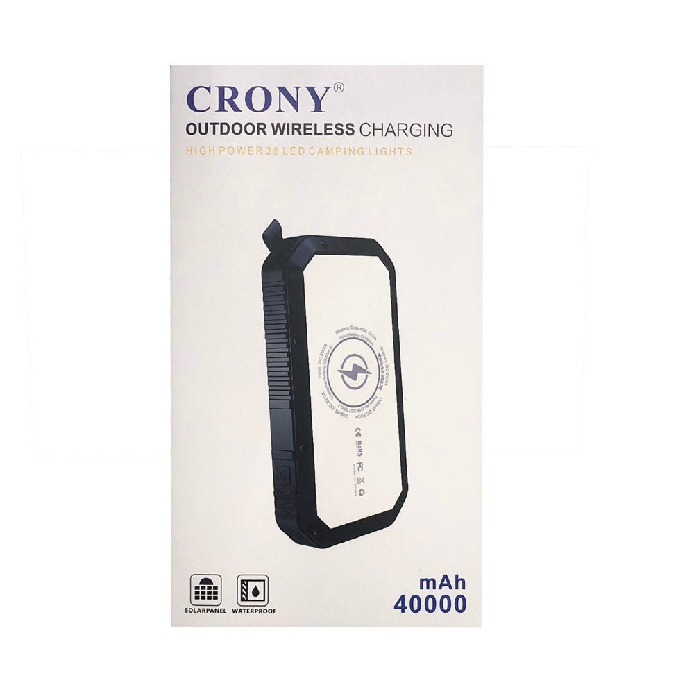 CRONY ES982 40000mAh Business Power Bank Portable waterproof outdoor mobile wireless charger solar power bank - Edragonmall.com