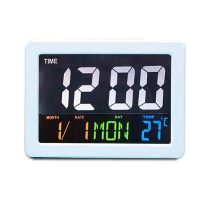 CRONY  GH-2000 Color Electronic Digital Clock Bedside Large Screen LED Alarm Clock with Date, Temperature | Black