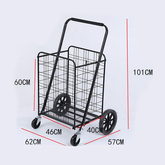CRONY Foldable Shopping Trolley on Wheels, Lightweight Portable Grocery Cart