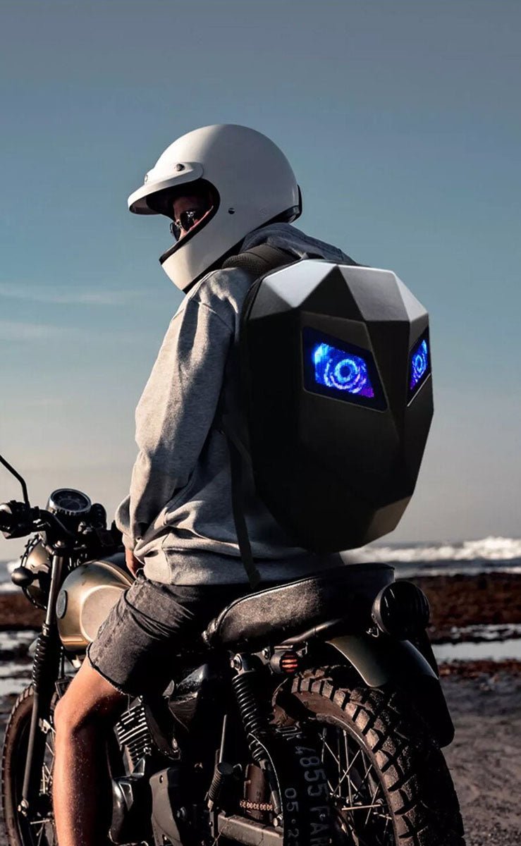 CRONY Iron Man LED Display Backpack Upgrade Iron Man LED Backpack Screen Knight Motorcycle Backpack Cool Travel Bag Scooter Bag - Edragonmall.com