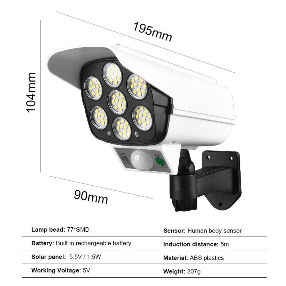 CRONY JD-2178T Solar simulation camera wall lamp Solar Simulation Camera Wall Lamp Remote Control Outdoor Wall Light 3 Modes Motion Sensor - Edragonmall.com