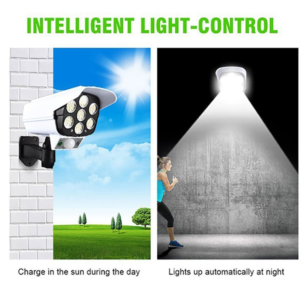 CRONY JD-2178T Solar simulation camera wall lamp Solar Simulation Camera Wall Lamp Remote Control Outdoor Wall Light 3 Modes Motion Sensor - Edragonmall.com