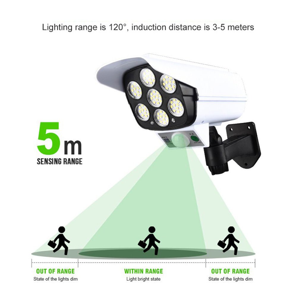 CRONY JD-2178T Solar simulation camera wall lamp Solar Simulation Camera Wall Lamp Remote Control Outdoor Wall Light 3 Modes Motion Sensor - Edragonmall.com